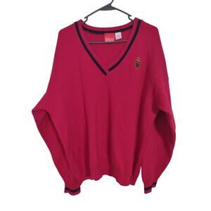 Vintage Liz & Co Red Oversized Sweater Medium Classic Preppy Dark Academia